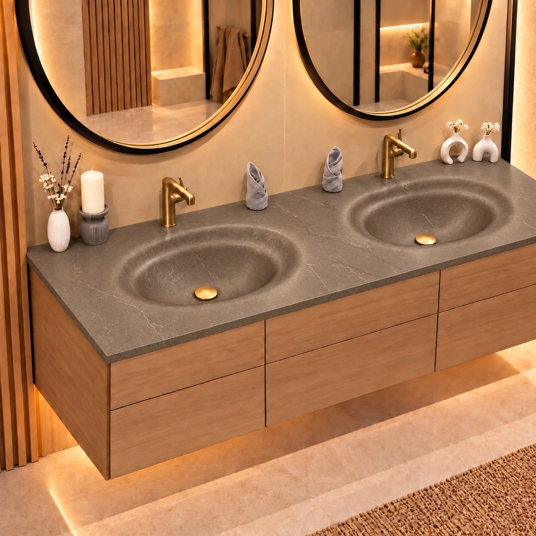 Paper Brown finish on circular bending counter | LAVA CASA
