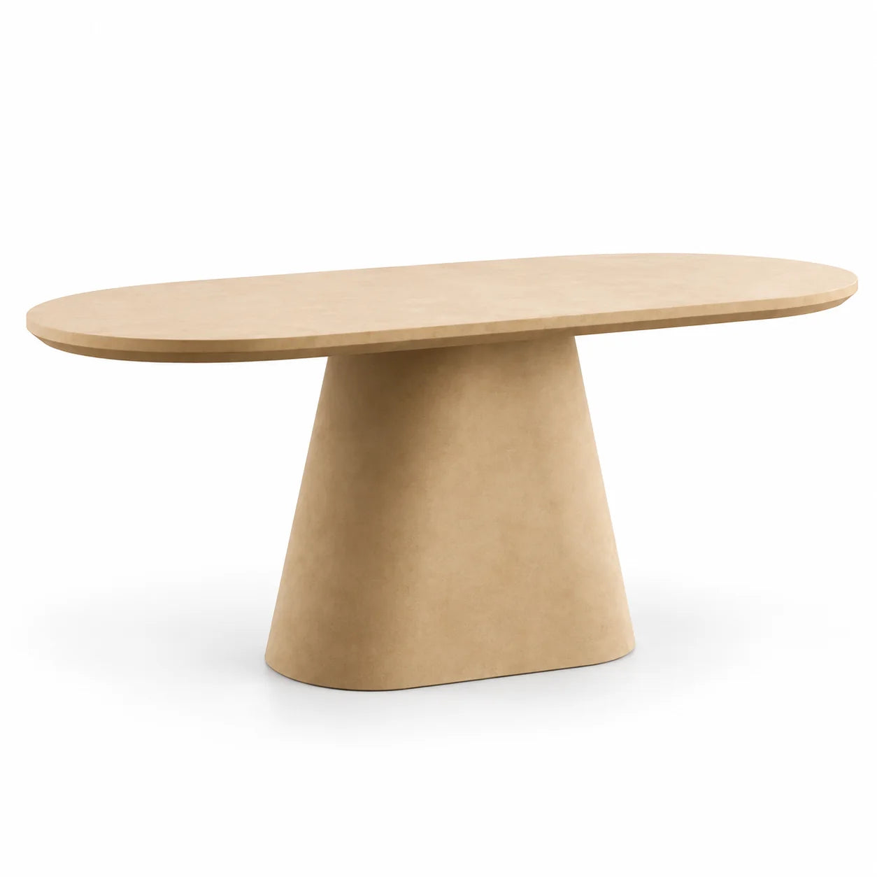 Sand Oval Dining Table on a white background